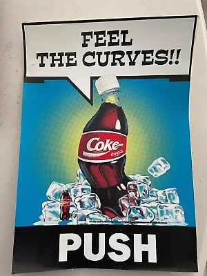 COCA COLA RUDE  Banned  Recalled Glass Sign Sticker  (Feel The Curves) • $50