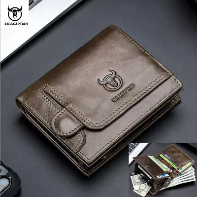 Men Genuine Leather High Capacity Wallet Coin Pocket Credit Card ID Holder Purse • $19.99