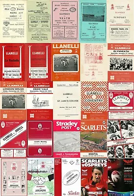 Llanelli Scarlets Rfc Wales Rugby Programmes 1982 Home Matches At Stradey Park • £4.99