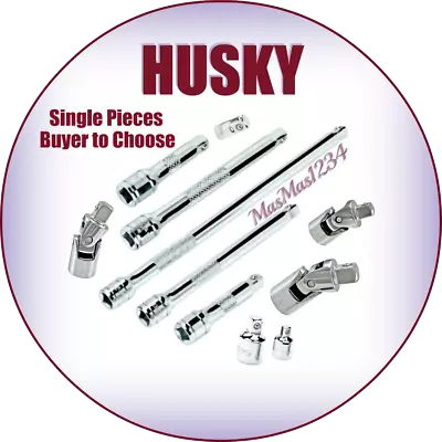 HUSKY Socket Extensions Adapters Universal Joints - 1/4  3/8  1/2 In. Drive • $7.77