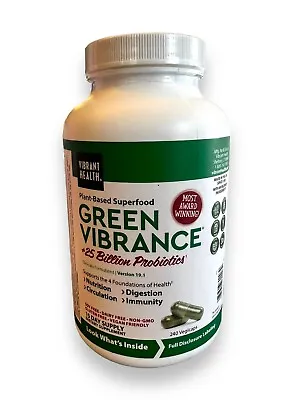 $39.99 • Buy Vibrant Health, Green Vibrance, Plant-Based Superfood , 240 VegiCaps EXP:5/2024