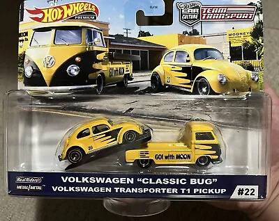 Hot Wheels Team Transport #22 Volkswagen Bug Transporter T1 Pickup Mooneyes • $39