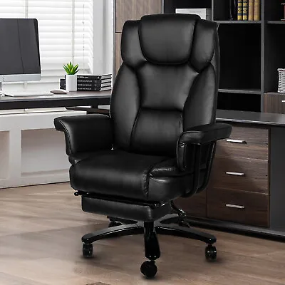 Big Tall Executive Office Chair Ergonomic Leather Computer Desk Chair Footrest • $159.99