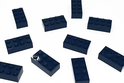 10 New LEGO 2x4 Dark Blue Bricks 3001 Earth Blue Bulk Lot Blocks City RARE 10195 • $32.63