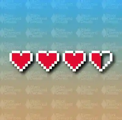 Zelda 8 Bit Heart Life Lives Nerd 5  Custom Vinyl Decal Sticker • $2.69