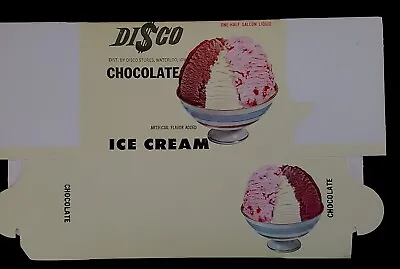 Vintage Di$co Half Gallon Chocolate Ice Cream Container Carton • $10