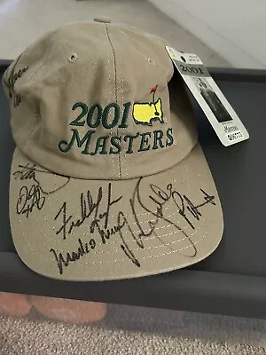 2001 Masters Hat W/autographs (Faldo Harrington...) And Tournament Badge • $375