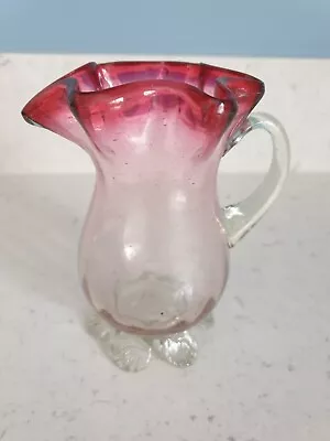 Small Vintage Cranberry Glass Jug. • £5.99