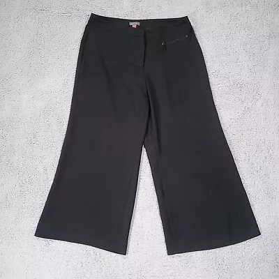 Vince Camuto Womens 8 Dress Pants Regular Fit Wide Leg Crop Zip Pocket Mid Rise • $10.35