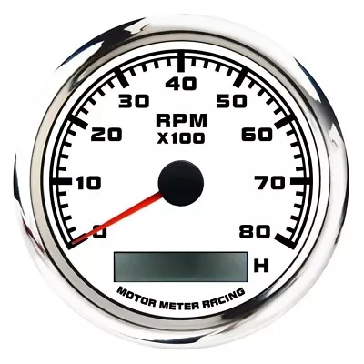 W PRO 85mm Tachometer 8000 RPM Hour Meter Waterproof Car Marine Boat Gas Diesel • $35.99