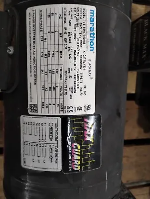 Marathon Electric Motor Black Max Inverter Duty 1/2Hp 1735 RPM  8VH 56H17T5301B • $100