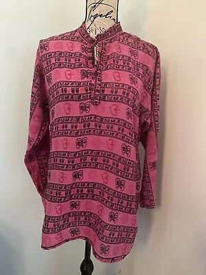 Hippy 90’s Grunge Indian Cotton Pink Top Size M Ladies • £9.99