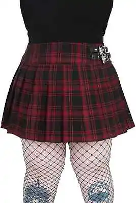 $52.99 • Buy Killstar Bat Girl Skirt Tartan Pleated Plus Size Gothic Alternative KSRA003478