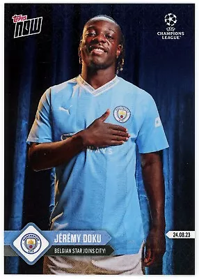 2023-24 Topps Now UEFA Champions League Jeremy Doku Manchester City Card #3 • $10