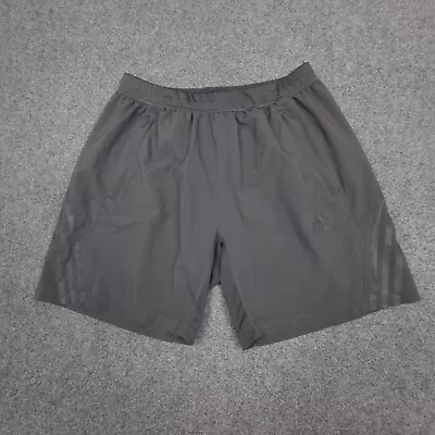 Adidas Shorts Mens LARGE Grey Sports Lightweight Basketball Activewear Size L • $18.89