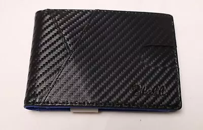 Zitahli Men's Nova Vegan Leather RFID Wallet LV5 Carbon Black/Blue One Size • $9.48