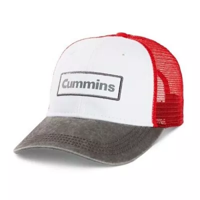 Cummins Diesel Embroidered Red & White Staked Snapback Mesh Trucker Cap/Hat • $19.99