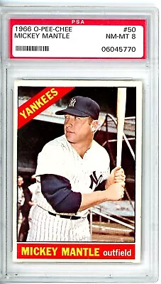 1966 OPC Mickey Mantle #50 PSA 8 Yankees 10466  • $5880