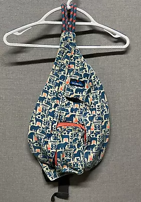 Kavu Rope Bag Cozy Critters Women's Blue & Pink Horse Deer Fox Bear Bird • $34.88