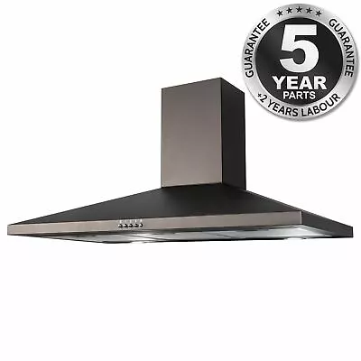 SIA CHL100BL 100cm Pyramid Chimney Cooker Hood Kitchen Extractor Fan In Black • £114.99