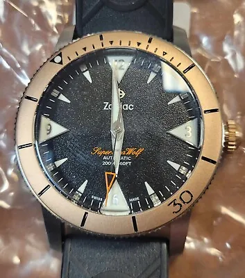 Zodiac ZO9216 Super Sea Wolf Steel 39 Mm Black Dial Automatic Men's Watch • $1399.99