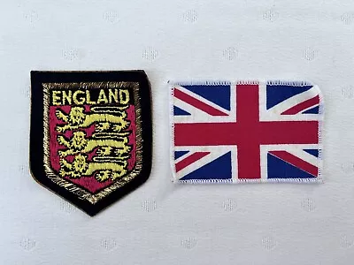 Vintage England & Union Jack Flag UK Embroidered Cloth Patches FREE TRACKED POST • $18.95