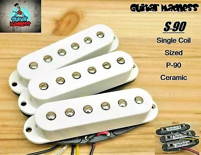 G.M. S-90's Single Coil Sized P-90's With Pole Pieces White Covers C • $24.95