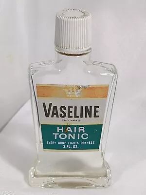 Vintage Vaseline Hair Tonic 2 Oz Glass Bottle 1/4 Full • $13