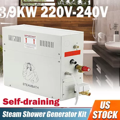 3/9KW Bathroom Steam Generator Auto Drain Bath Sauna Steam Stove SPA Shower 220V • $250.65