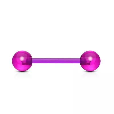 £2.50 • Buy 12mm Short Purple Bio Flex Metal Free Tongue Bar Nipple Piercing Tounge Allergy