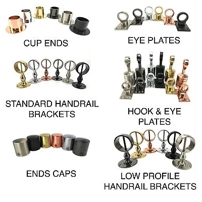 £9 • Buy Decking Rope Fittings Cup Ends, Hooks, Eye Plates, End Caps, Handrail Brackets