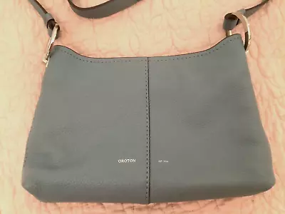 Oroton Designer Blue Leather Crossbody Bag - Excellent New Condition • $120