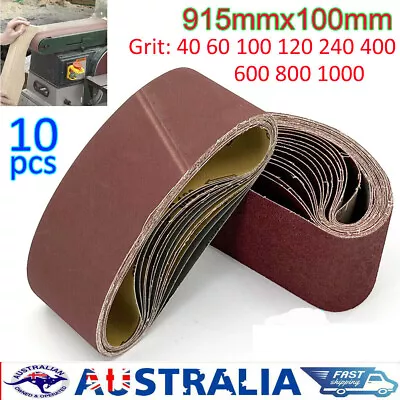 10x 4  X 36  Sanding Belts 100 X 915mm 914 X100mm Linishing Sander Grinding Belt • $24.95
