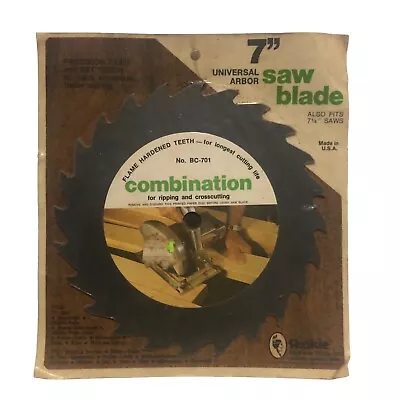 Vintage Circular Saw Combination Blade Skokie Saw And Tool 7  7-1/4  Rip BC-701 • $13.99