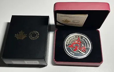 2016 'The Orca -Mythical Realms Of The Haida' Enameled Proof $50 Silver Coin • $379.68