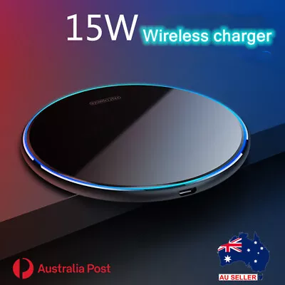 15W Qi Wireless Charger Charging Pad For IPhone Samsung • $11.99