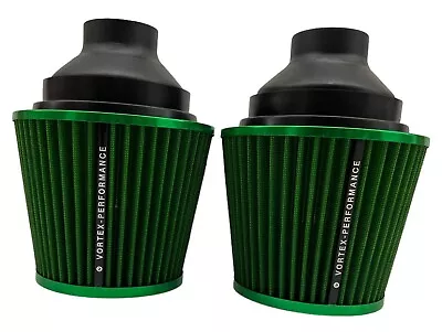 VORTEX Dual Cone Intake Cold Air Filters For BMW N54 335i 335xi E90 E92 - GREEN • $69.99