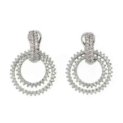 $3074.31 • Buy Jose Hess 2.00ct Diamond 18k White Gold Changeable Double Hoop Earrings