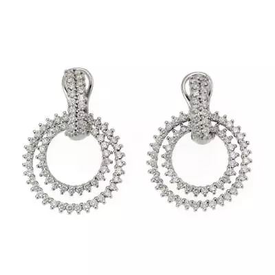 $3133.33 • Buy Jose Hess 2.00ct Diamond 18k White Gold Changeable Double Hoop Earrings