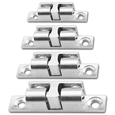 £5.64 • Buy 2x Small-Large CHROME DOUBLE BALL CATCHES Cabinet Cupboard Door Roller Latch