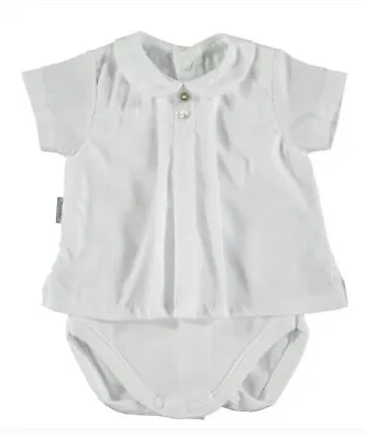 £11 • Buy Baby White Bodysuit - Shirt - By Spanish Brand Babidu - 1, 3, 6 & 18 Month Only