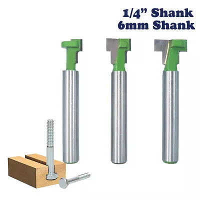 1/4  6mm Shank T-Slot Cutter Router Bit Hex Bolt Keyhole Woodwork Tools • $5.29