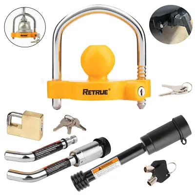 $45.54 • Buy Universal Keyed Trailer Lock Set Tow&Store Lock Kit +5/8  Dia Locking Hitch Pin