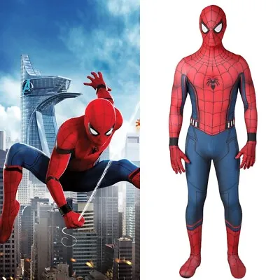Spider Man Costume Homecoming Cosplay Suit Mask Civil War Handmade • $68.89