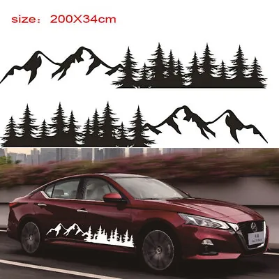 DIY Black Mountain Forest SUV Car Side Body Vinyl Decoration Sticker Universal • $23.62