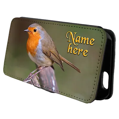 Personalised Robin IPhone Case British Bird Custom Flip Phone Cover Wallet SH212 • £12.95