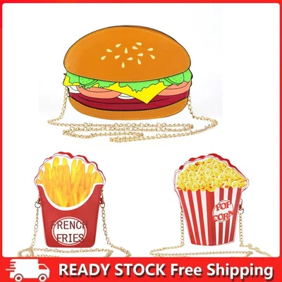 £8.29 • Buy Woman Hamburger Cupcake PU Chain Bag Popcorn Fries Crossbody Messenger Bags AU