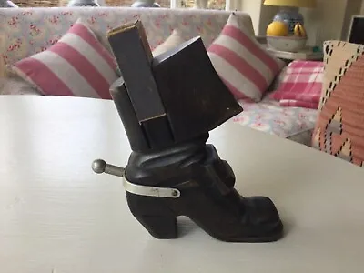 £23.99 • Buy Vintage Wooden Boot Match Box Holder Cavalier 
