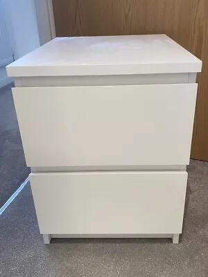 IKEA Malm White Bedside Table 2 Drawers • £5