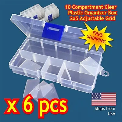 6 Pcs - Clear Jewelry Box Bead Storage Craft Container Earrings Organizer • $7.50